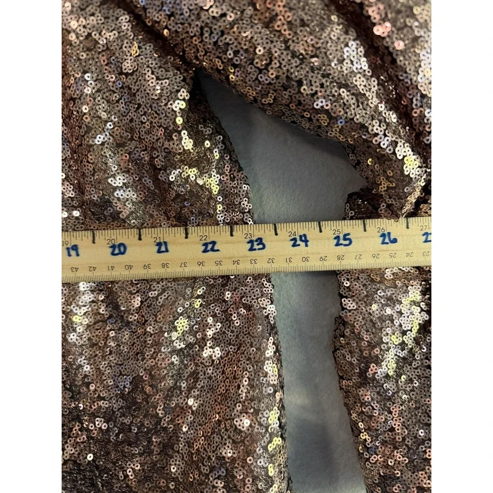 Lane Bryant Blazer Womens 18 Gold Sequin Open Front Lined Party Jacket Plus